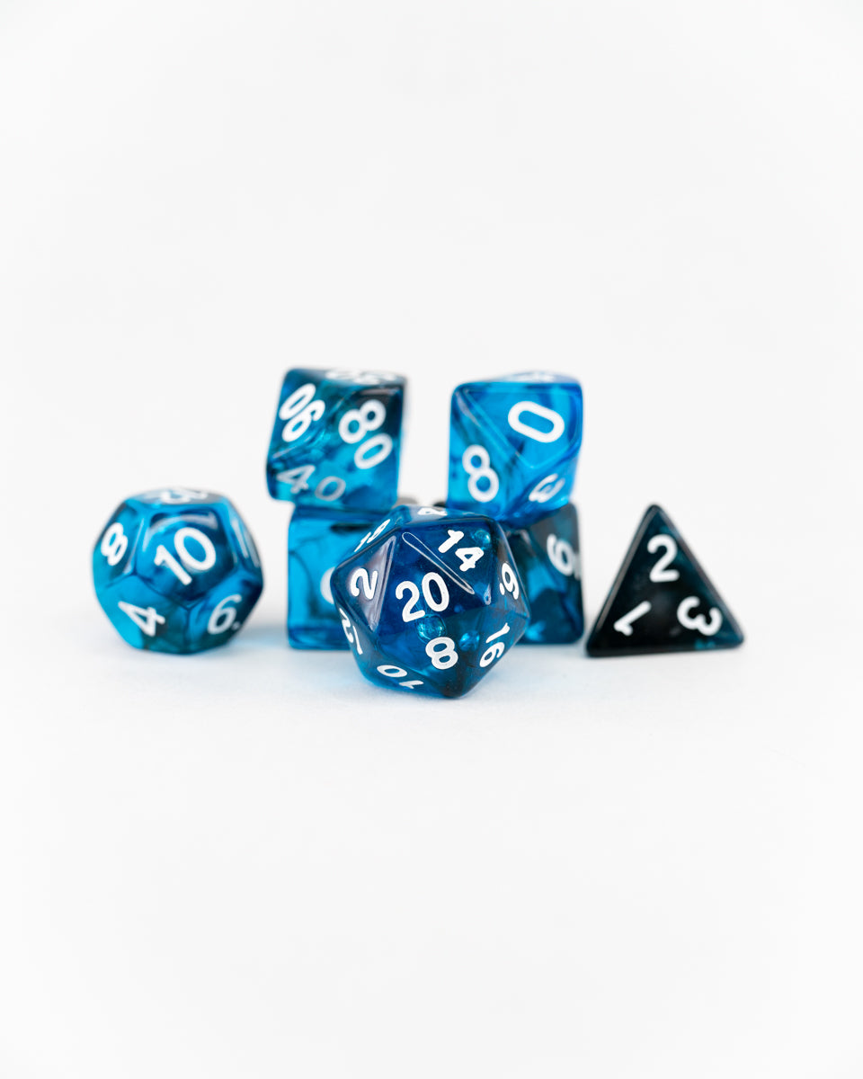 Waterstone | 7 Piece Acrylic Dice Set - Emberglow Gaming