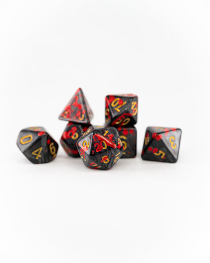 Renegade | 7 Piece Acrylic Dice Set - Emberglow Gaming