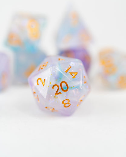 Wind Whisper | 7 Piece Acrylic Dice Set - Emberglow Gaming