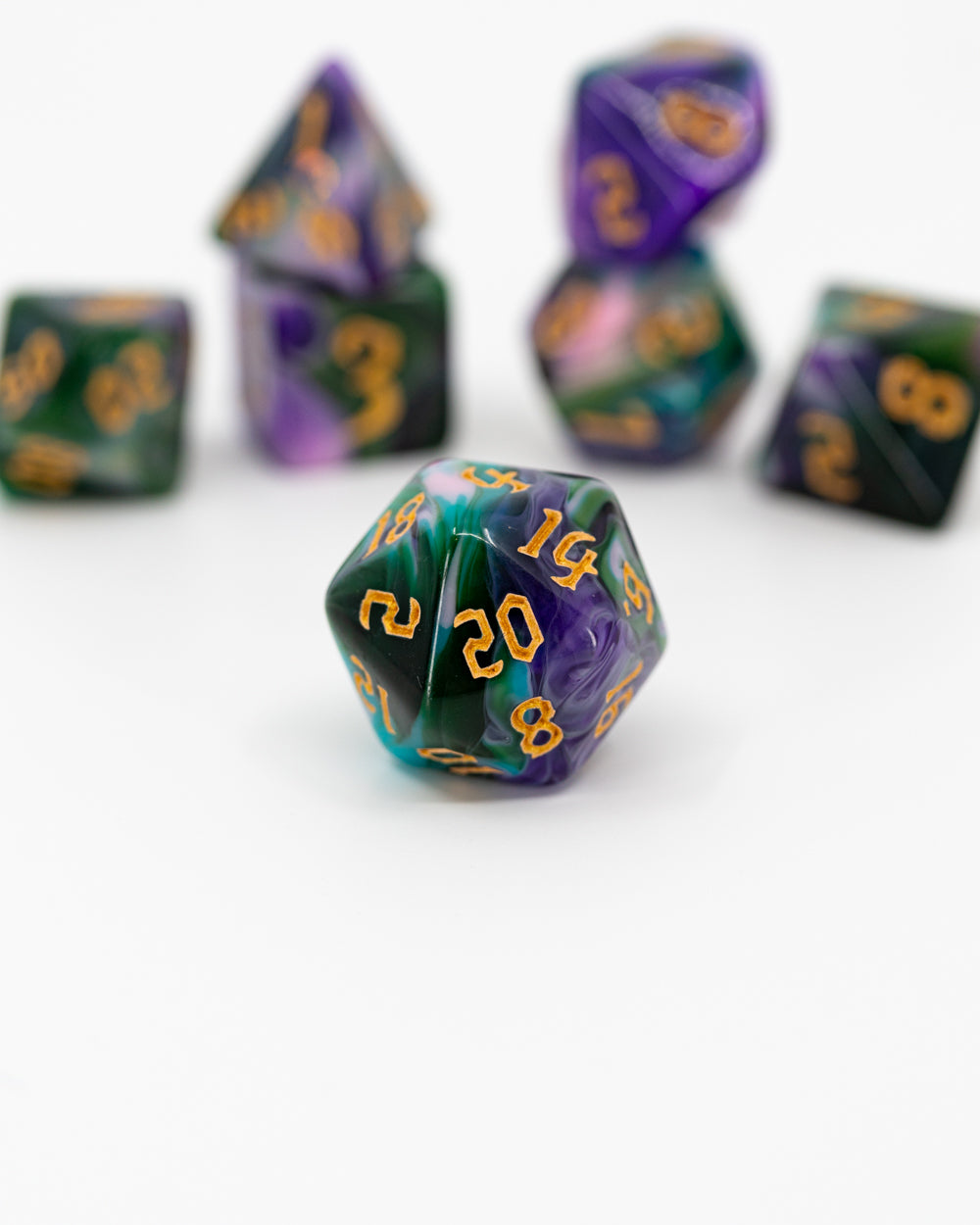 King Cake | 7 Piece Acrylic Dice Set - Emberglow Gaming