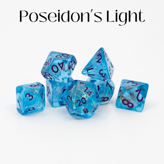 Poseidon's Light | 7 Piece Acrylic Dice Set - Emberglow Gaming