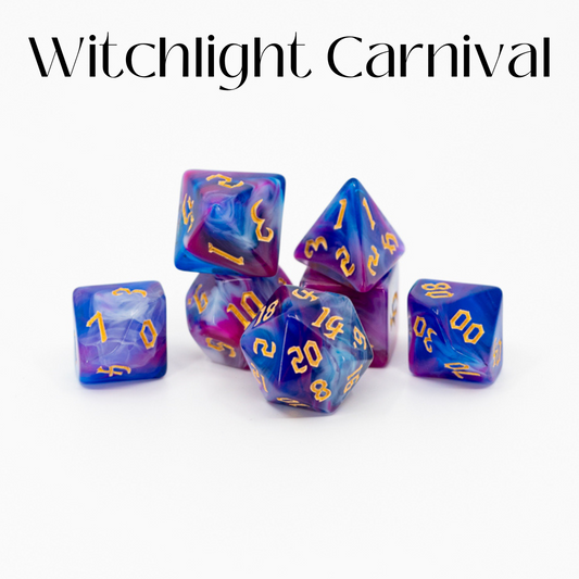 Witchlight Carnival | 7 Piece Acrylic Dice Set - Emberglow Gaming