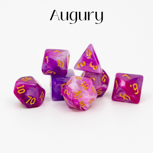 Augury | 7 Piece Acrylic Dice Set - Emberglow Gaming