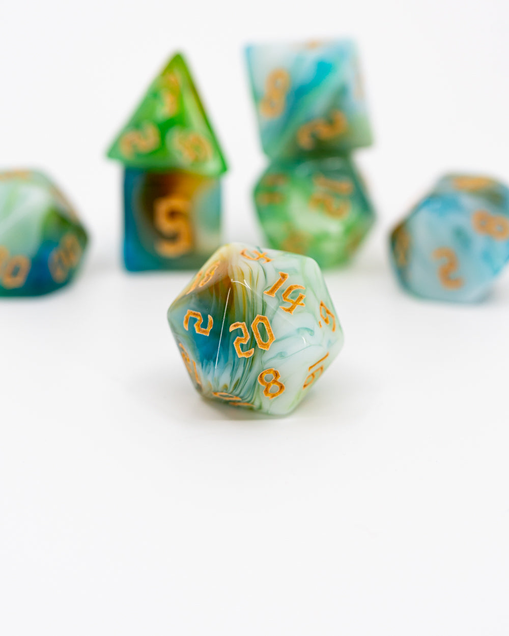 Zephyr Strike | 7 Piece Acrylic Dice Set - Emberglow Gaming