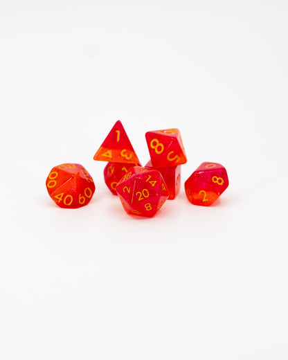Healing Word | 7 Piece Acrylic Dice Set - Emberglow Gaming