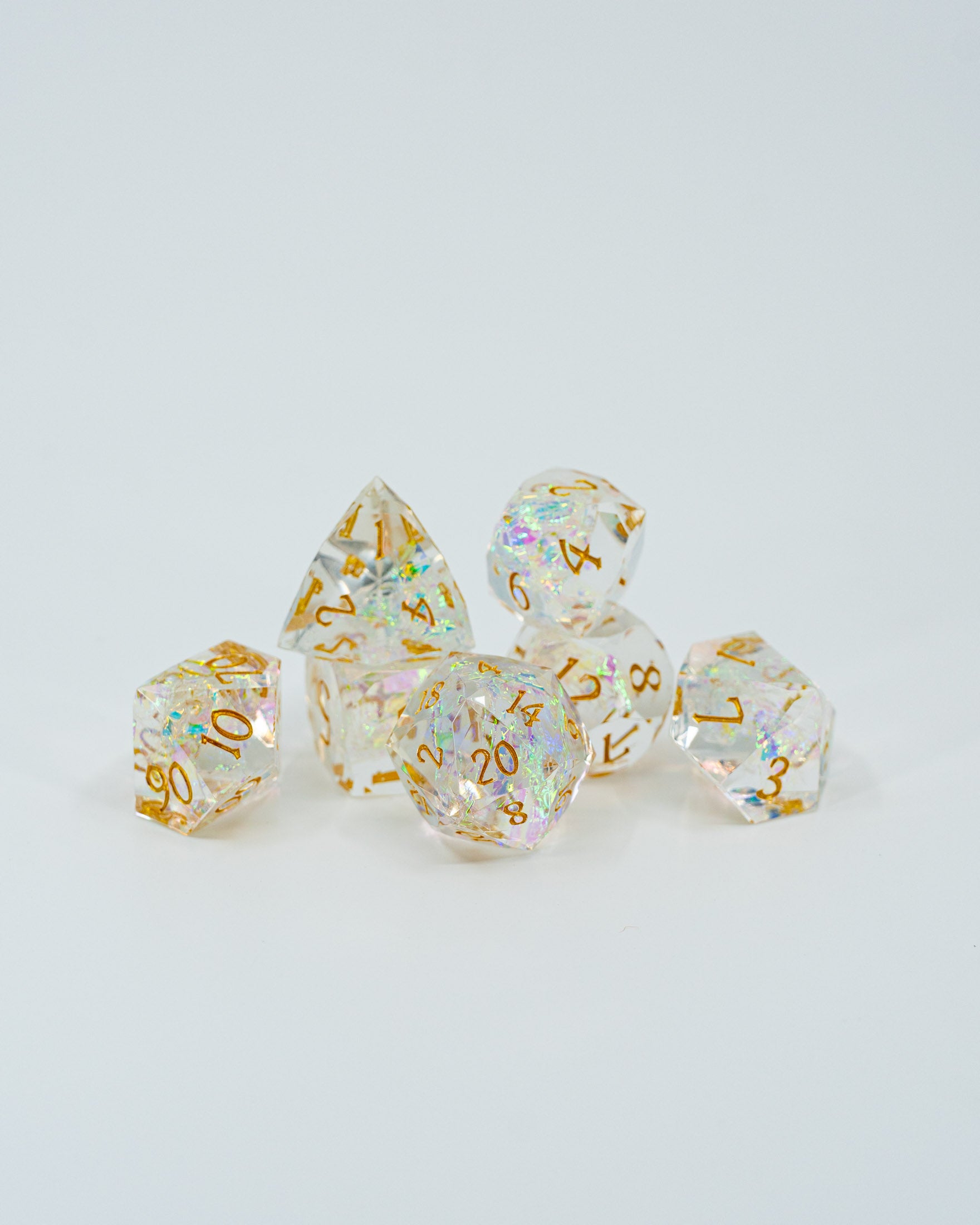 Aurora Shard | 7 Piece "Glass Cut" Gem Resin Dice Set