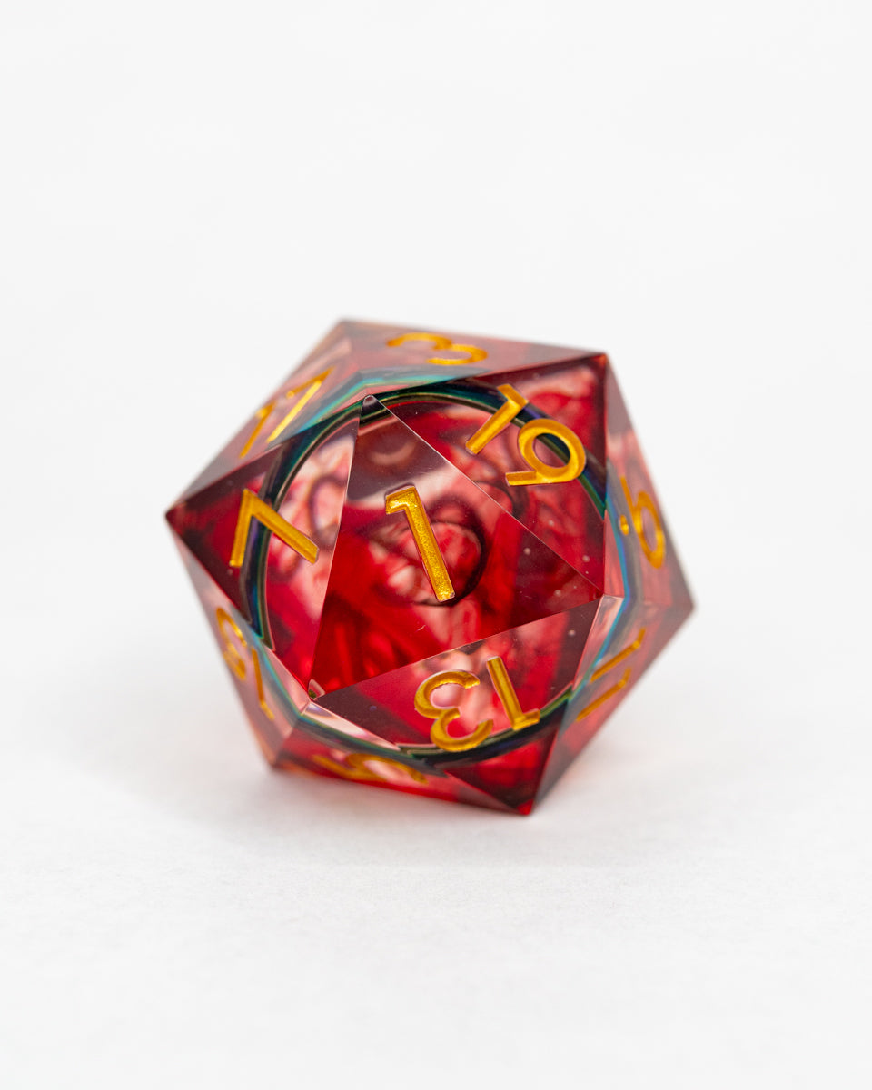 One Ring To Find Them | Ring Inclusion | 33MM Sharp Edge D20 - Emberglow Gaming