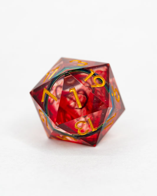 One Ring To Find Them | Ring Inclusion | 33MM Sharp Edge D20 - Emberglow Gaming