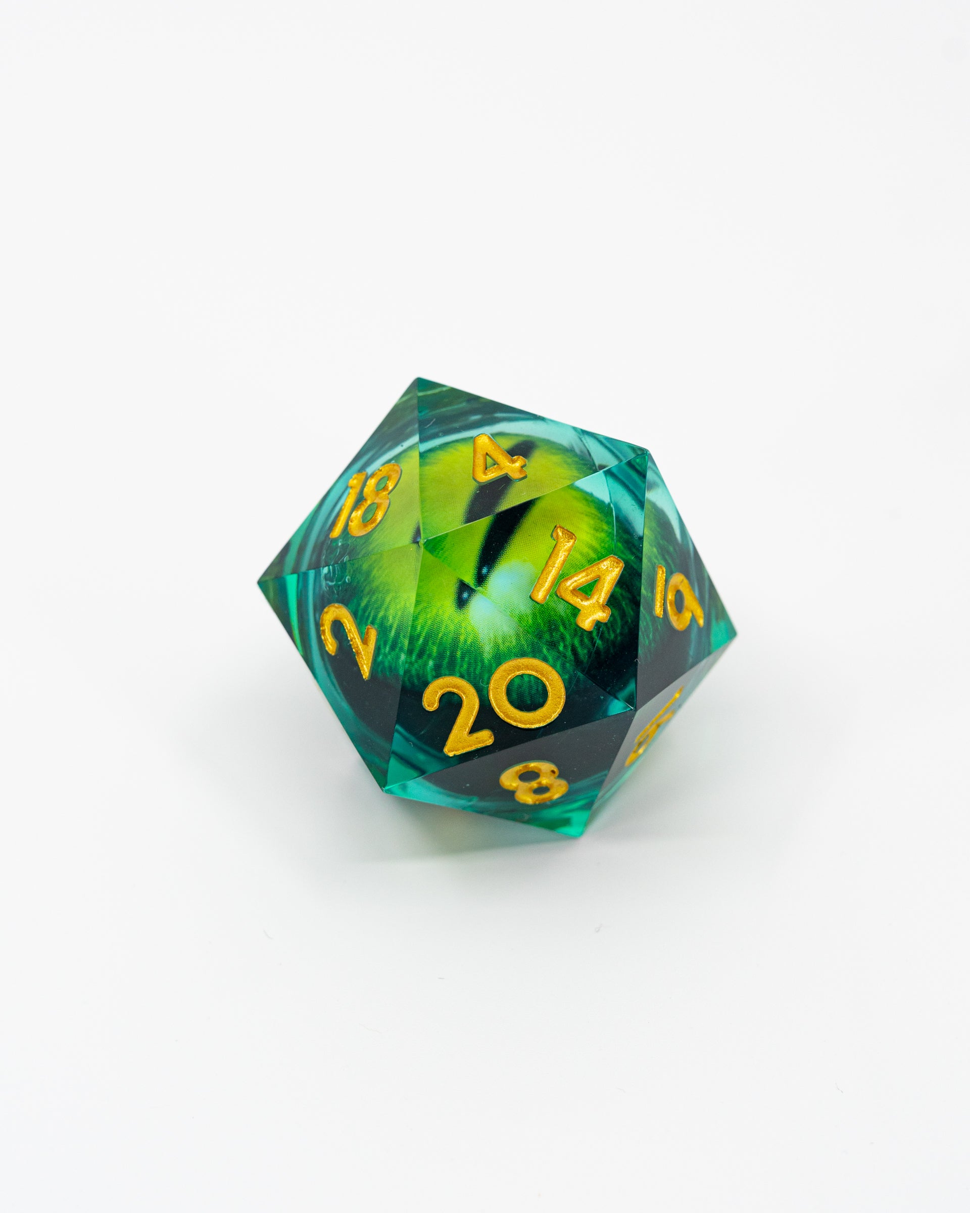 Lochness | Floating Eye Inclusion | 33MM Sharp Edge D20 - Emberglow Gaming