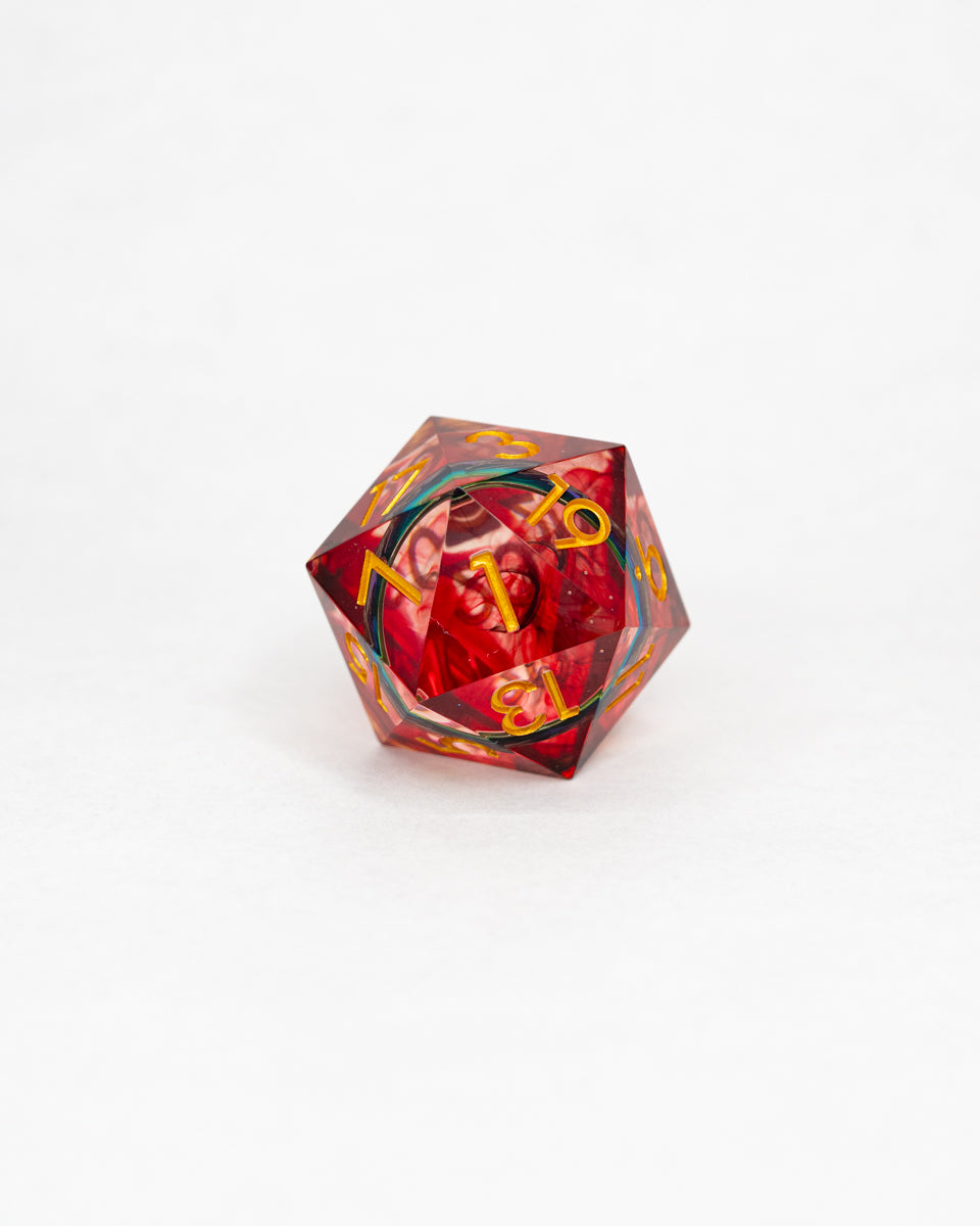 One Ring To Find Them | Ring Inclusion | 33MM Sharp Edge D20 - Emberglow Gaming