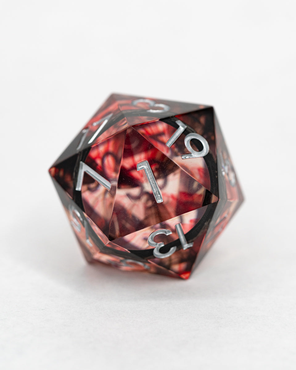 One Ring To Bring Them All | Black Ring Inclusion | 33MM Sharp Edge D20 - Emberglow Gaming