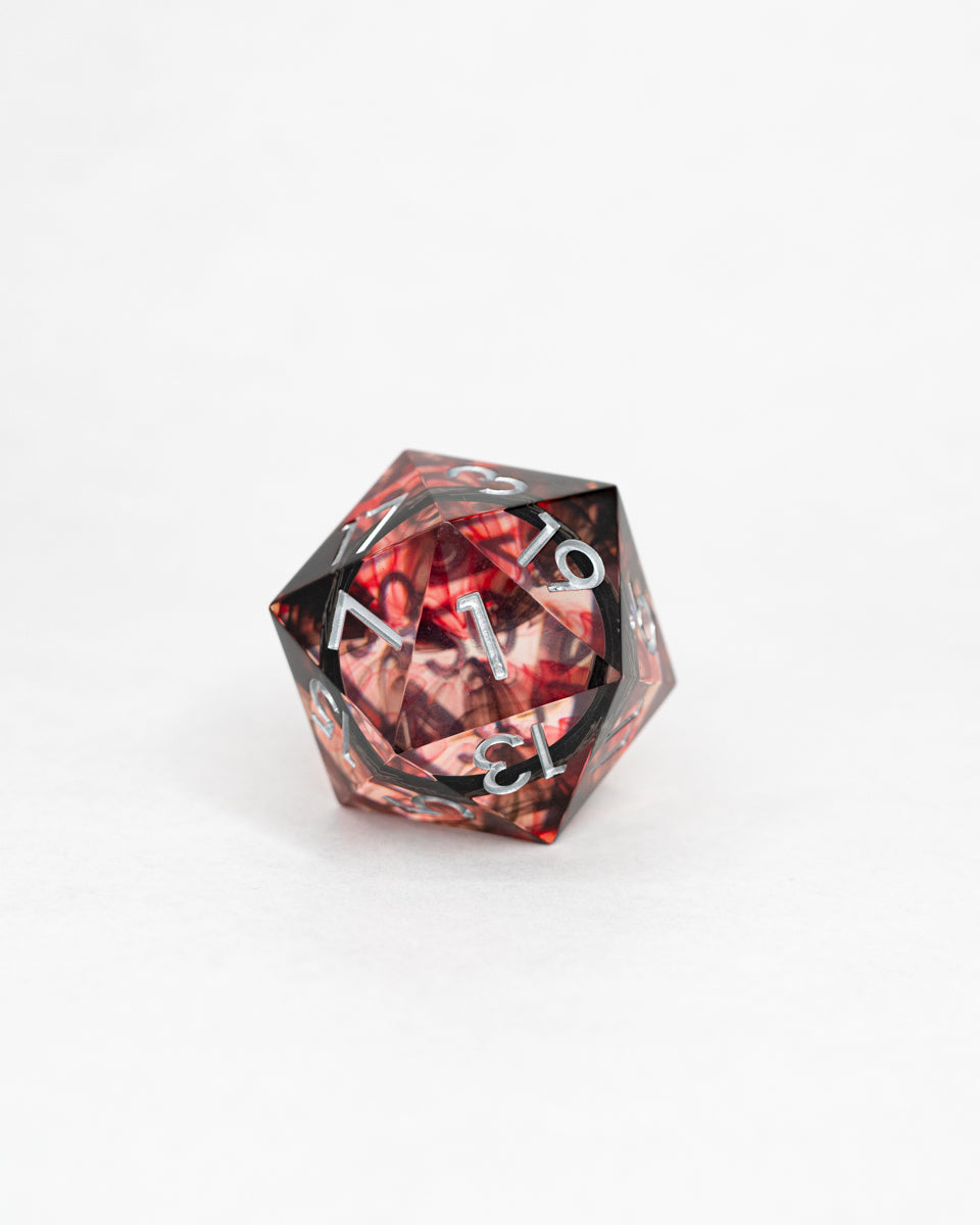 One Ring To Bring Them All | Black Ring Inclusion | 33MM Sharp Edge D20 - Emberglow Gaming