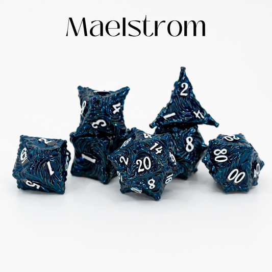 Maelstrom | 7 Piece Metal Dice Set - Emberglow Gaming