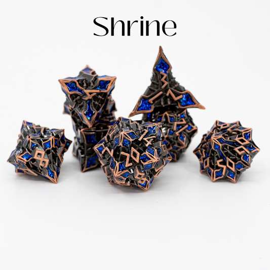 Shrine | 7 Piece Metal Dice Set - Emberglow Gaming