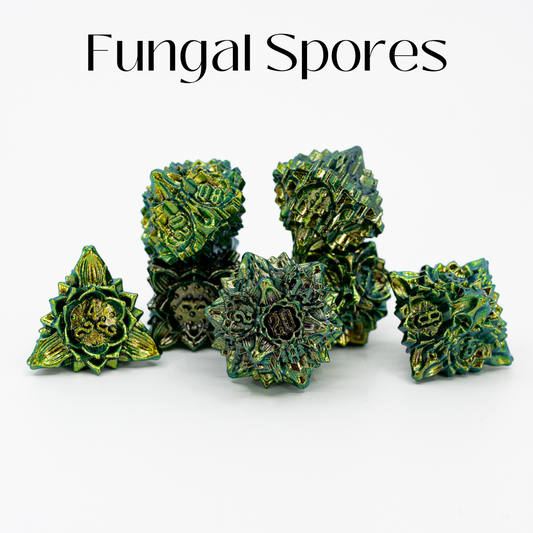 Fungal Spores | 7 Piece Metal Dice Set - Emberglow Gaming