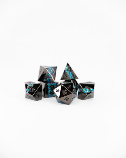 Fool's Tide | 7 Piece Metal Dice Set - Emberglow Gaming
