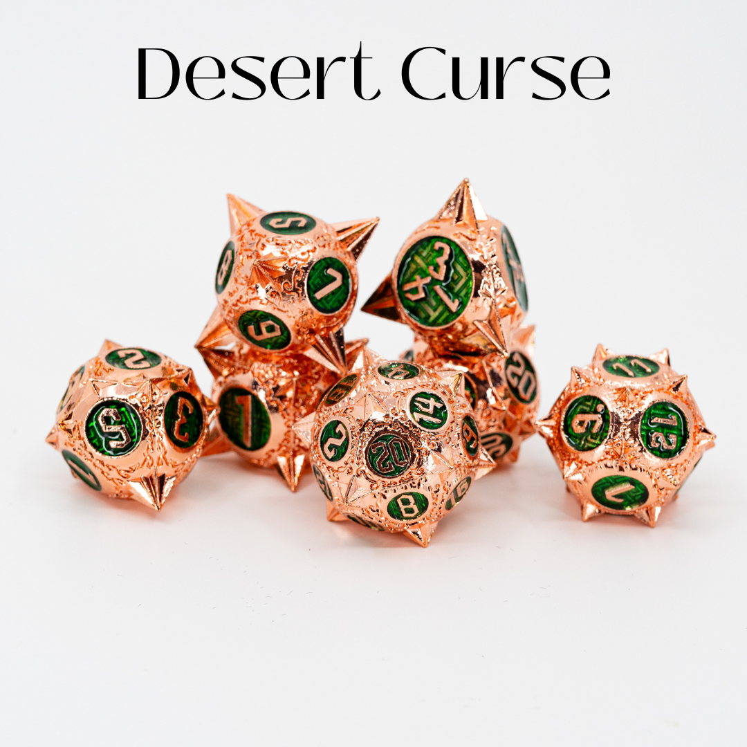 Desert Curse | 7 Piece Metal Dice Set - Emberglow Gaming