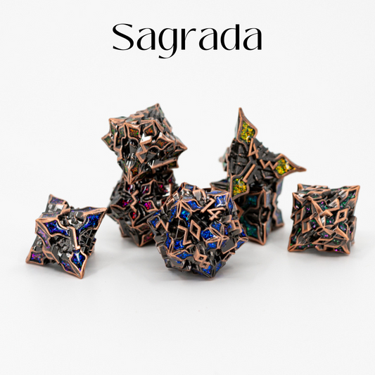 Sagrada | 7 Piece Metal Dice Set - Emberglow Gaming