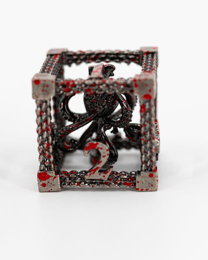 Scylla's Rage | Hollow Octopus Core | 7 Piece Hollow Metal Dice Set - Emberglow Gaming