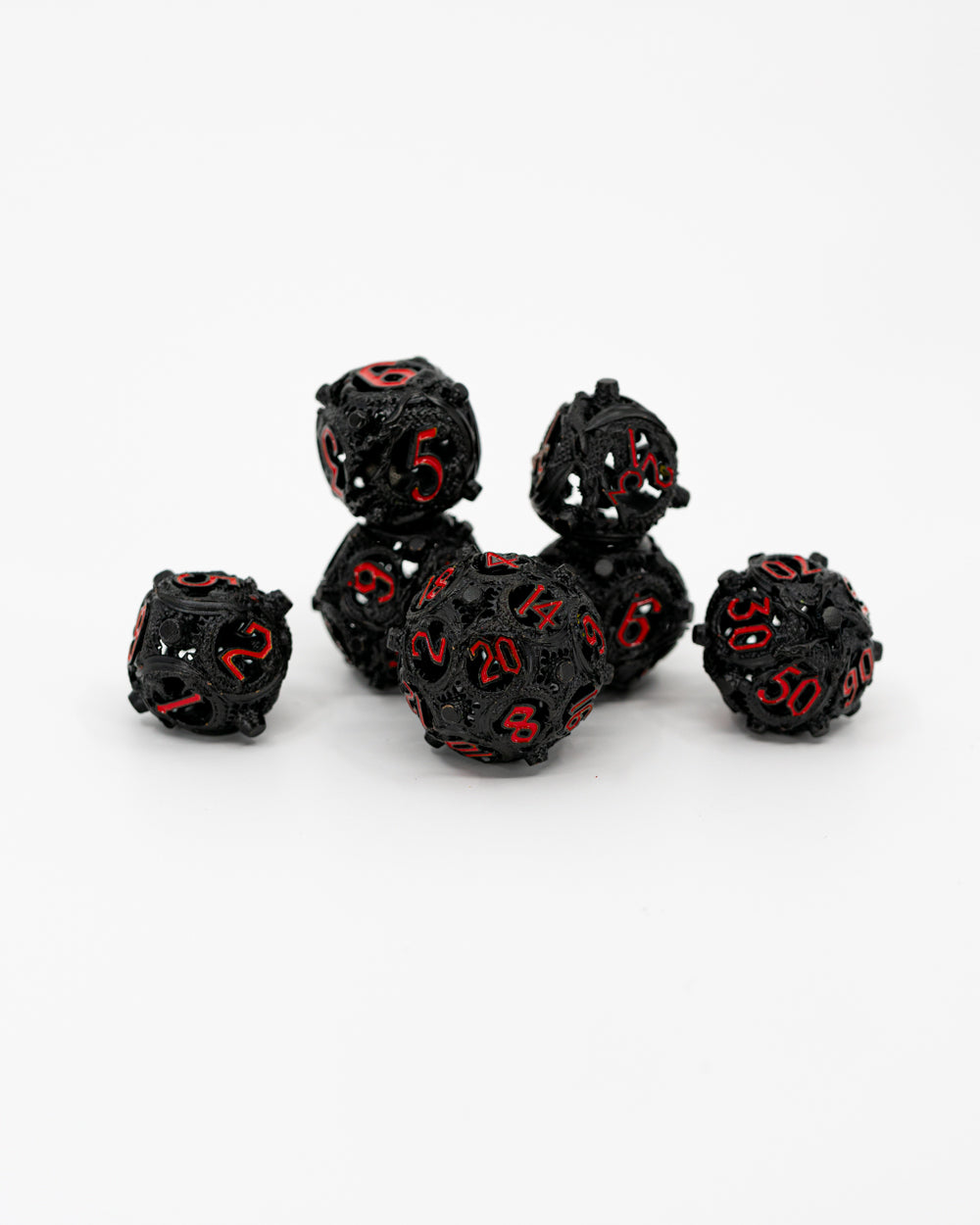 Strangest Things | 7 Piece Metal Dice Set - Emberglow Gaming