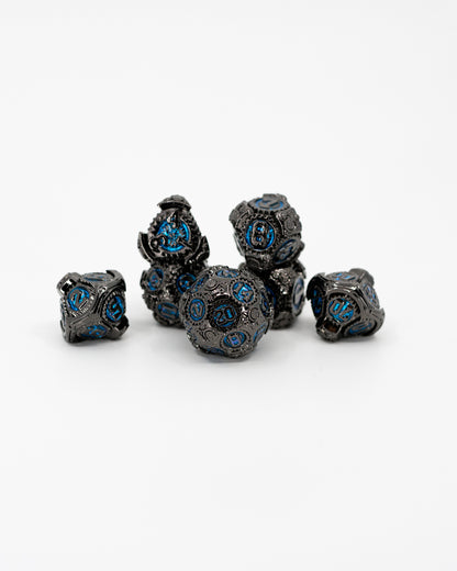 Nikola | 7 Piece Metal Dice Set - Emberglow Gaming