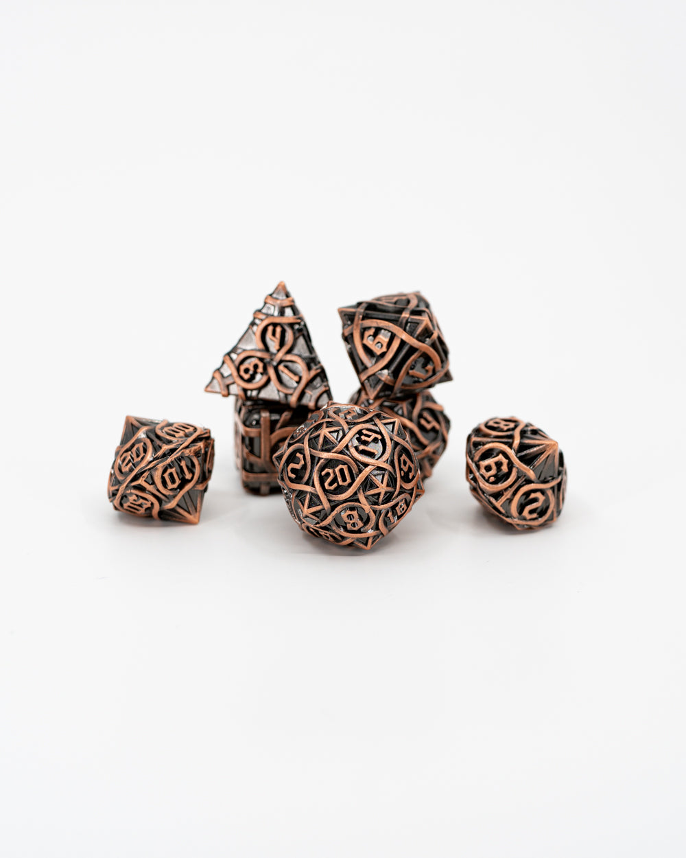 Celtic Bramble | 7 Piece Metal Dice Set - Emberglow Gaming