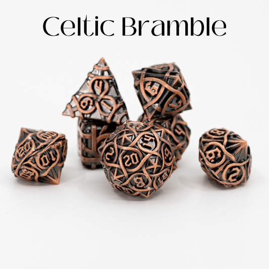 Celtic Bramble | 7 Piece Metal Dice Set - Emberglow Gaming