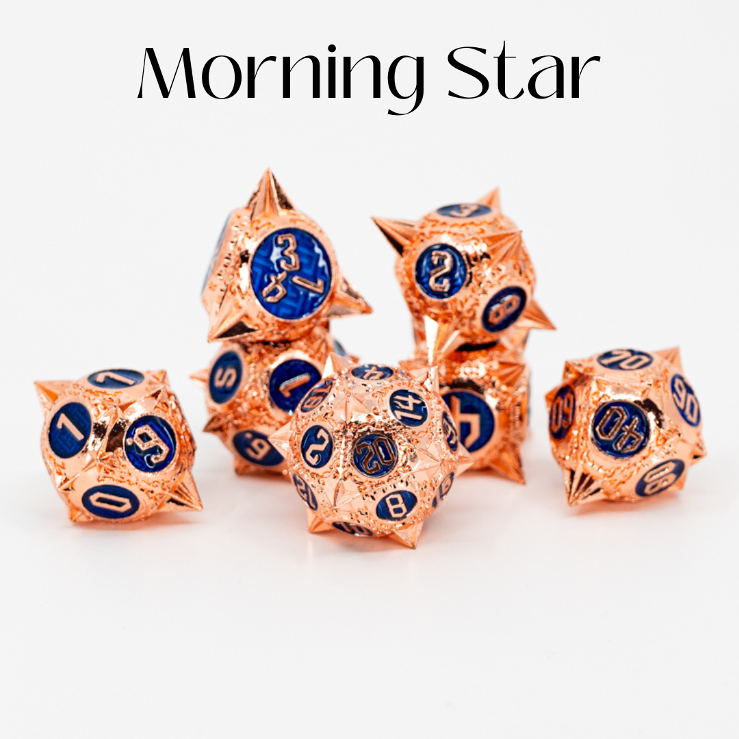 Morning Star | 7 Piece Metal Dice Set - Emberglow Gaming