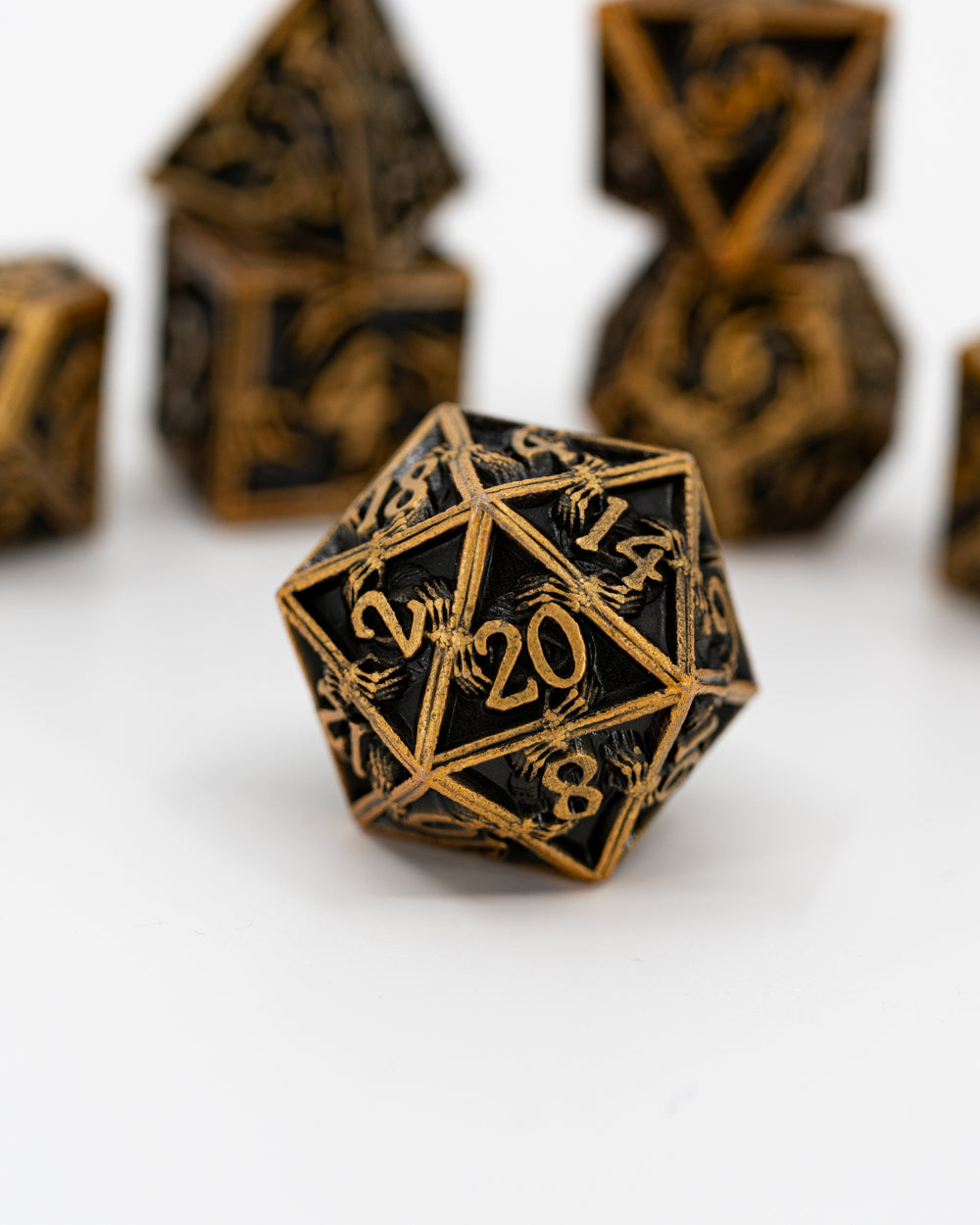 Lich King | 7 Piece Metal Dice Set - Emberglow Gaming