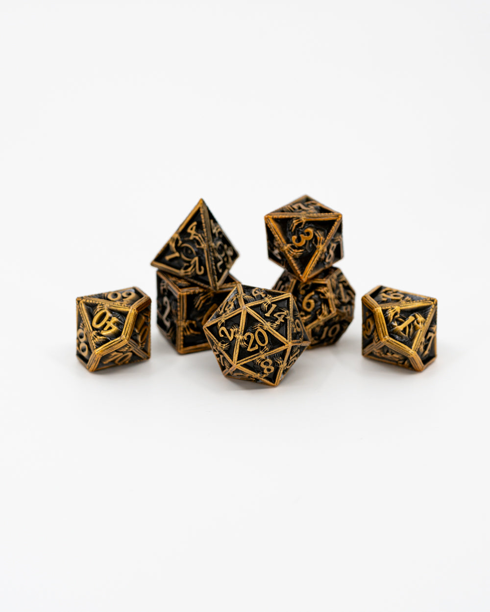 Lich King | 7 Piece Metal Dice Set - Emberglow Gaming