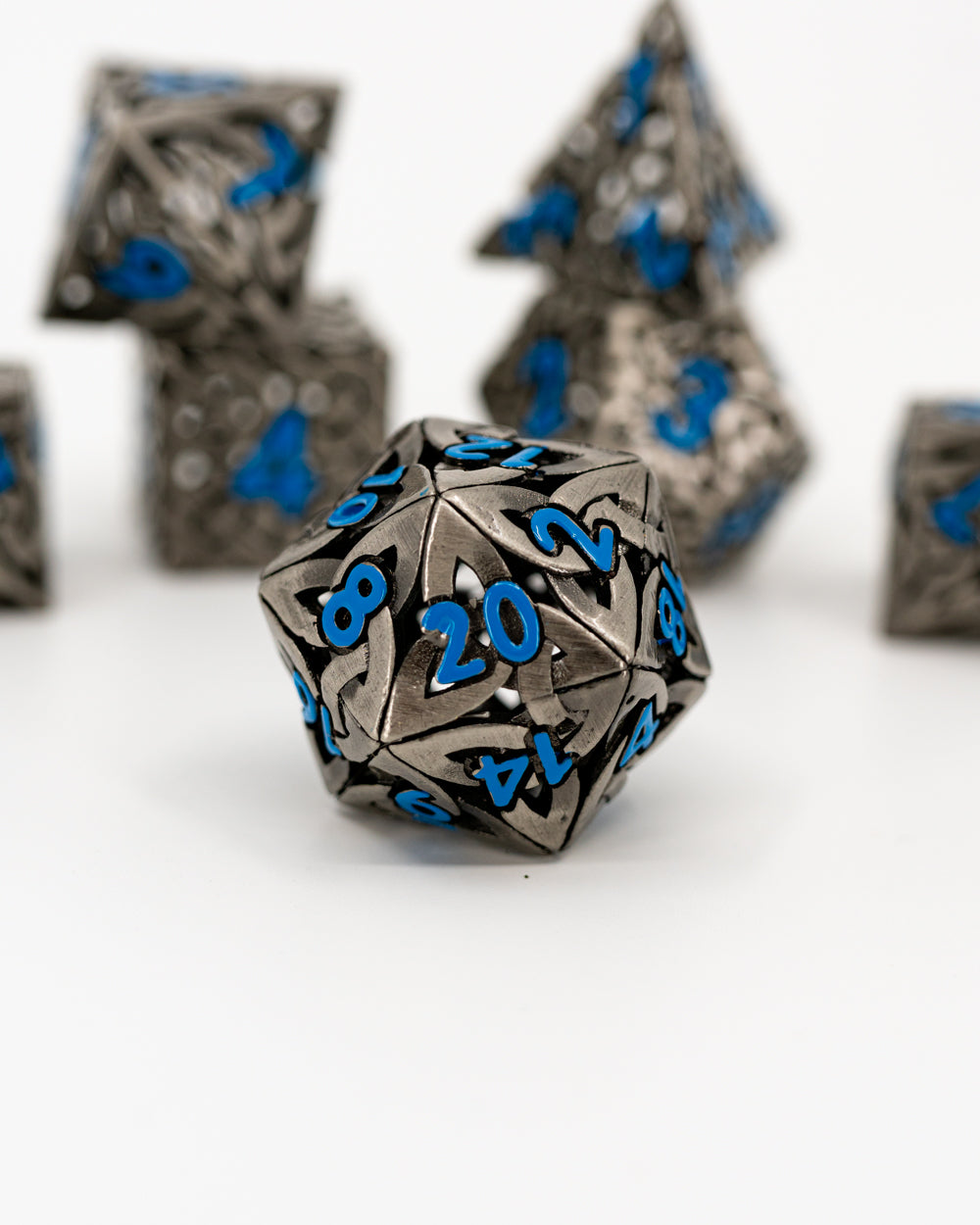 Solomon's Bond | Hollow | 7 Piece Metal Dice Set - Emberglow Gaming