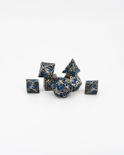 Solomon's Bond | Hollow | 7 Piece Metal Dice Set - Emberglow Gaming