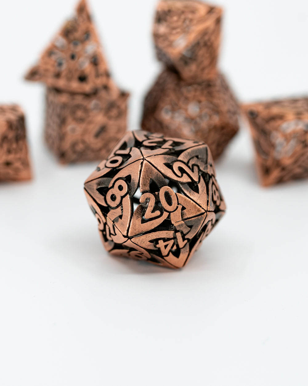 Morrgan | Hollow | 7 Piece Metal Dice Set - Emberglow Gaming