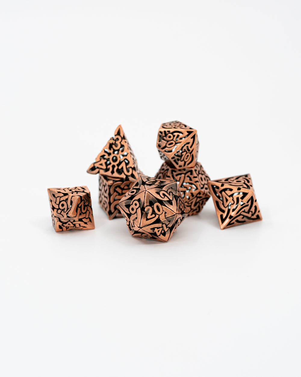 Morrgan | Hollow | 7 Piece Metal Dice Set - Emberglow Gaming