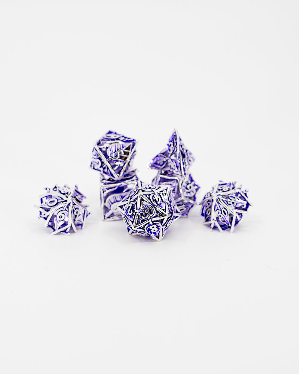 Evermet | Hollow | 7 Piece Metal Dice Set - Emberglow Gaming