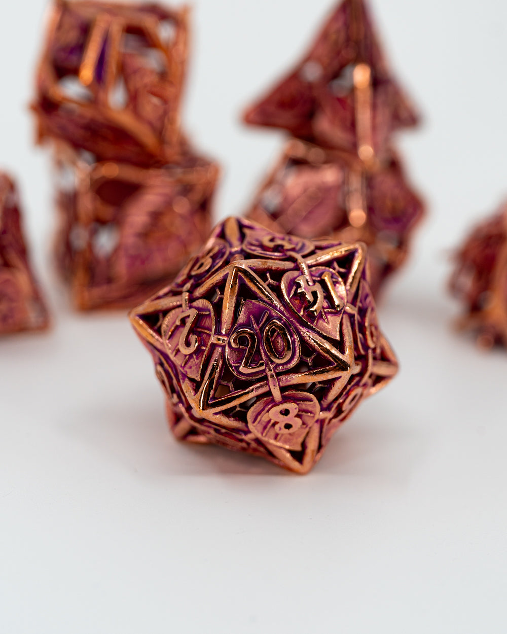 Temple of Celadrin | Hollow | 7 Piece Metal Dice Set - Emberglow Gaming