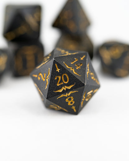 Samurai | 7 Piece Metal Dice Set - Emberglow Gaming