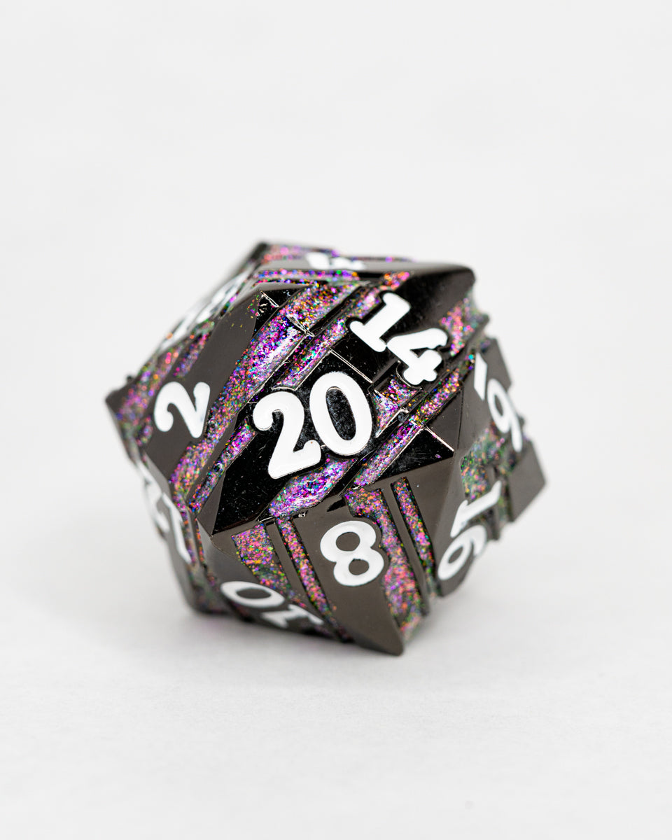 Technobabble Discriminator | 33MM Metal D20 - Emberglow Gaming