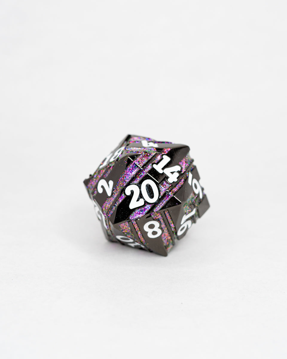 Technobabble Discriminator | 33MM Metal D20 - Emberglow Gaming