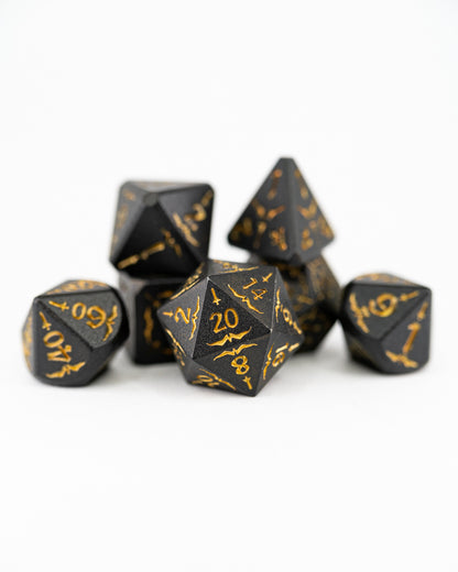 Samurai | 7 Piece Metal Dice Set - Emberglow Gaming