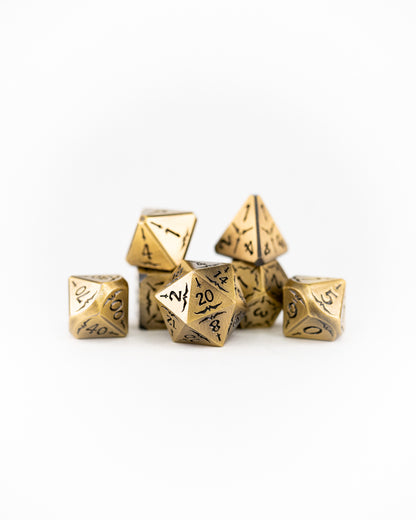 Champion | 7 Piece Metal Dice Set - Emberglow Gaming