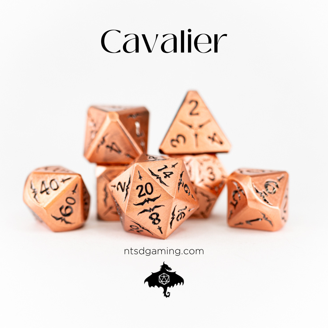 Cavalier | 7 Piece Metal Dice Set - Emberglow Gaming