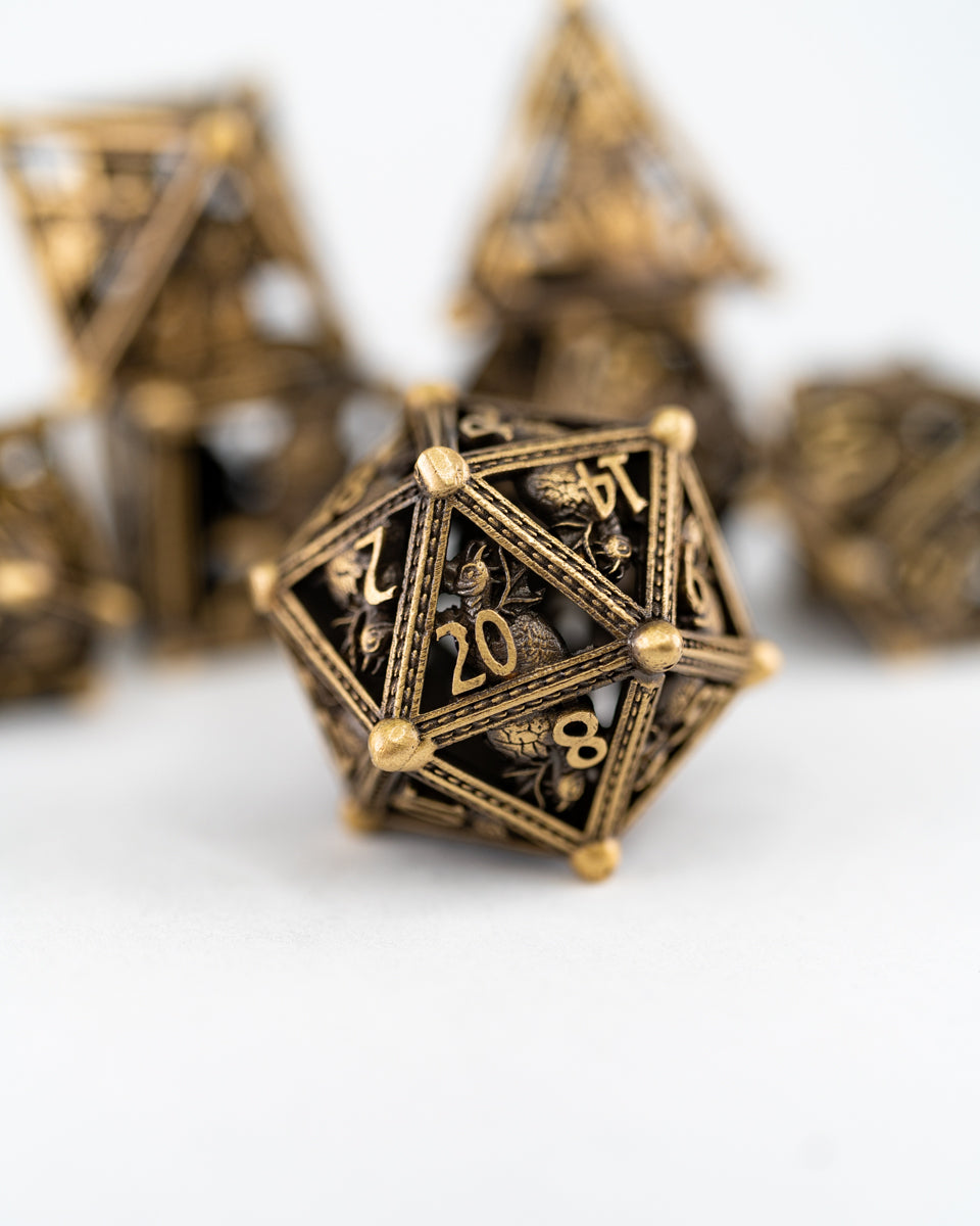 Lullaby | Hollow | 7 Piece Metal Dice Set - Emberglow Gaming