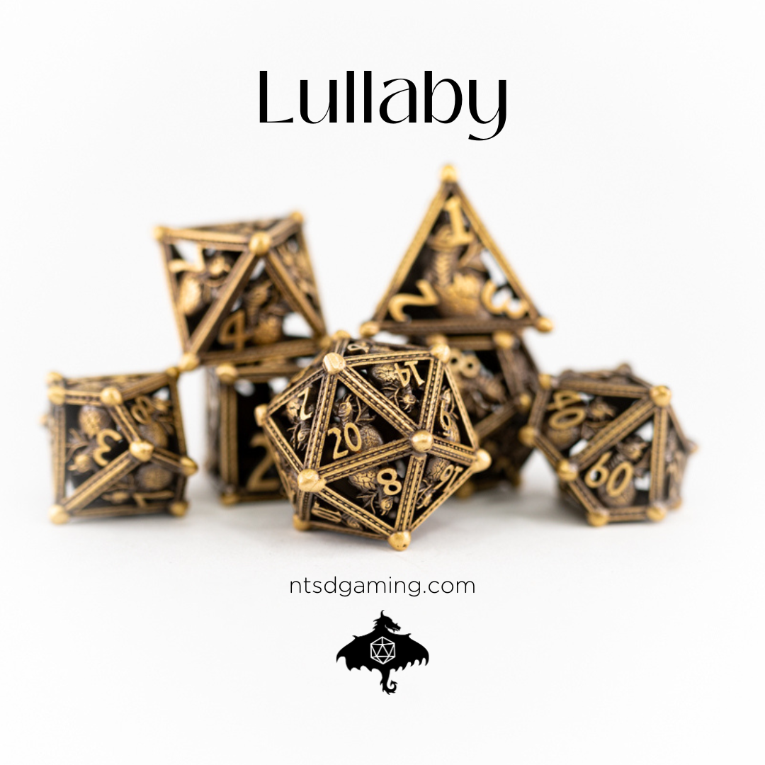 Lullaby | Hollow | 7 Piece Metal Dice Set - Emberglow Gaming