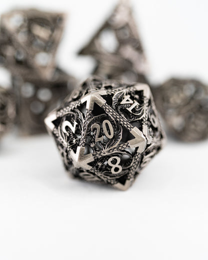 Fugue | Hollow | 7 Piece Metal Dice Set - Emberglow Gaming