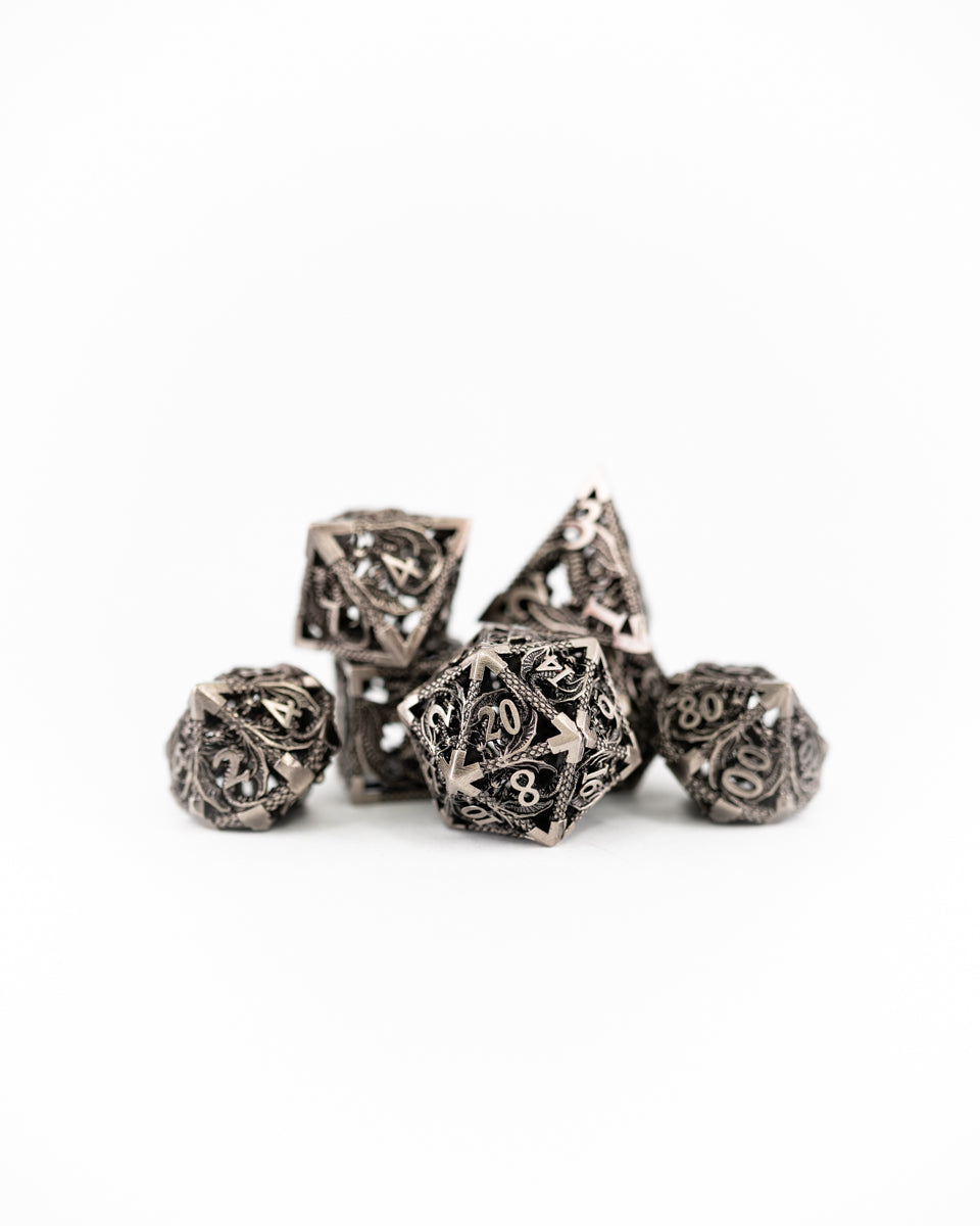 Fugue | Hollow | 7 Piece Metal Dice Set - Emberglow Gaming