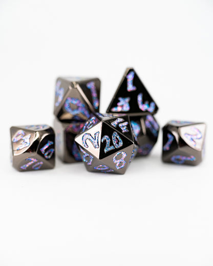 Mote of Possibility | Large Font | 7 Piece Metal Dice Set - Emberglow Gaming