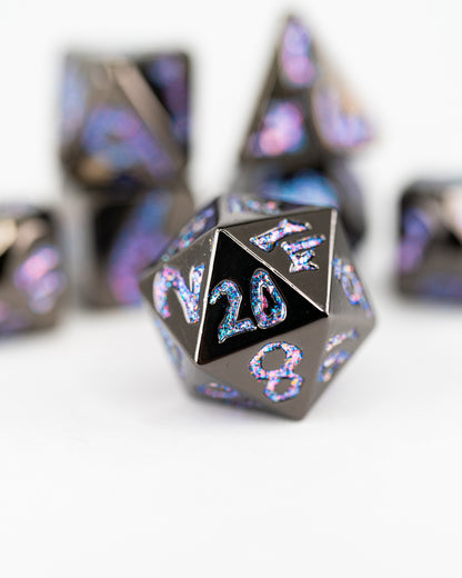 Mote of Possibility | Large Font | 7 Piece Metal Dice Set - Emberglow Gaming