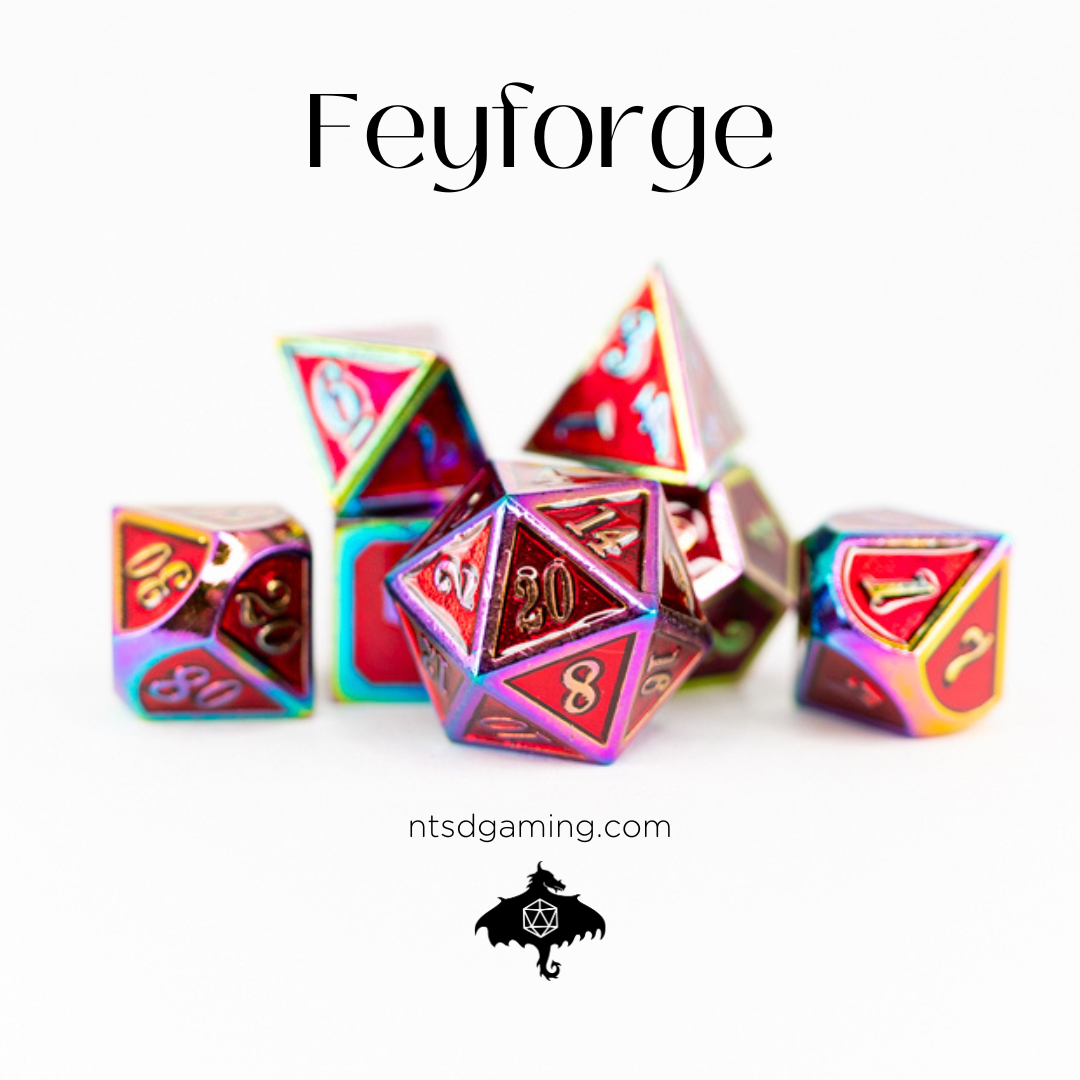 Feyforge | 7 Piece Metal Dice Set - Emberglow Gaming