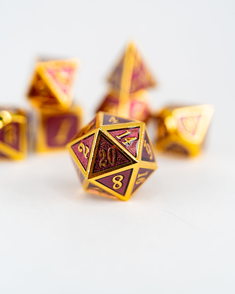 Damson Dance | 7 Piece Metal Dice Set - Emberglow Gaming